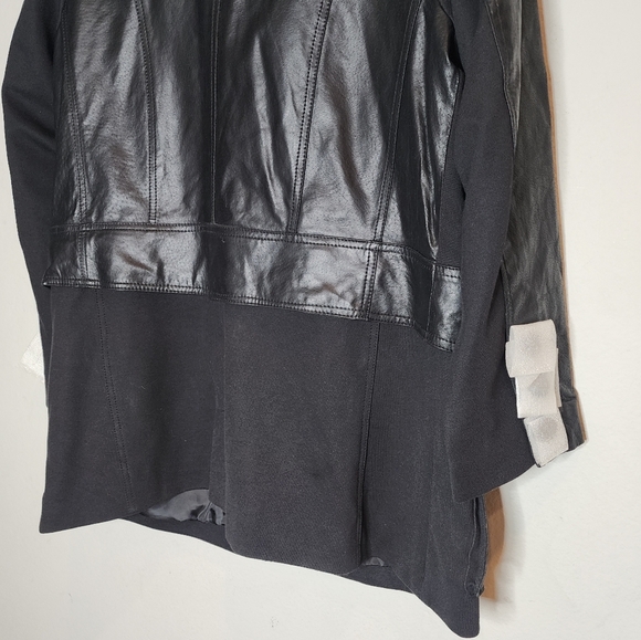 Roamans Genuine Leather Black Jacket Zip Off Hem Women's size 16W New - Picture 6 of 16